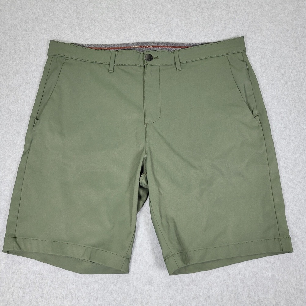 Jachs New York Performance Golf Shorts Men's 36 Green‎ Chino Flat Front Stretchy